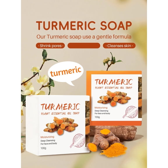 FSTDelivery Turmeric Brightening Soap Bar for Women Men Face & Body,Specially Formulated for Dark Skin,Infused with Vitamin C,Alpha Arbutin ,Brighten & Even Tone,Deeply Moisturize for All Skin Types