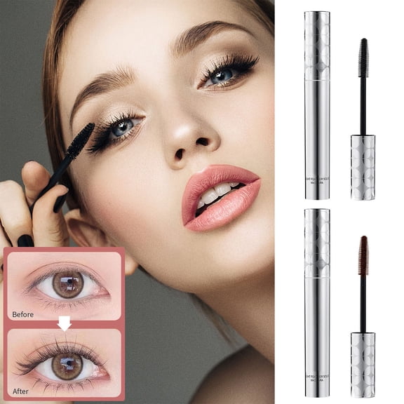 FSTDelivery Volumizing Mascara for Women, Slim Curling Brush Lengthens and Defines Lashes, Water-Resistant Sweat-Proof Formula, Smudge-Proof Non-Flake Black and Brown, Long-Lasting Eye Makeup