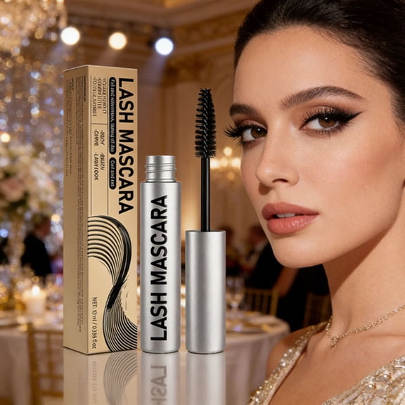 FSTDelivery Waterproof Curly Mascara for Women, Volumizing and Curling Eye Black for Long-Lasting Lashes, Smudge-Resistant Quick-Drying Formula, Metal Brush for Defined Full Lashes, All-Day Wear