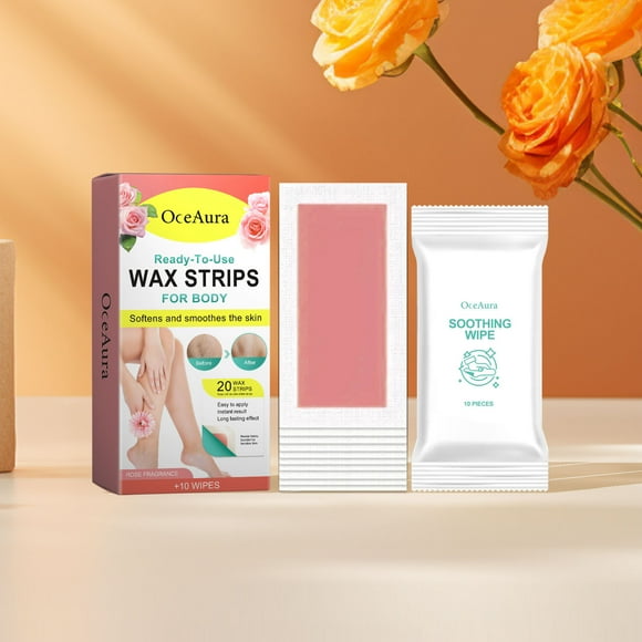FSTDelivery Wax Strips Hair Removal for Women, Waxing Kit with 20 Pieces Body Waxing Paper for Face, Bikini, Legs, Lip, Eyebrow, Brazilian Wax Kit, Hypoallergenic All Skin Type (Rose)