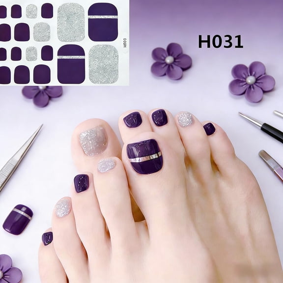 FSTDelivery Women Toe Nail Stickers,Full Cover Gel Nail Wraps Strips Colorful Stick On Nail Gift for Girls Toes Sticker Nails,Cartoon Self Adhesive Nails Decals for Christmas Holiday Valentine Easter