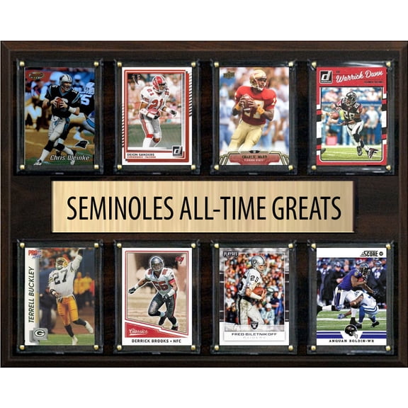 FSU Florida State Seminoles Legends Plaque 8 Cards Deion Sanders Charlie Ward Terrel Buckley