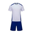 thumbnail image 1 of FSYBOA Boys Athletic Outfit Sets, 2 Piece Short Sleeve Summer Football T-shirts and Shorts White Size 12-13T, 1 of 4