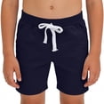 thumbnail image 1 of FSYBOA Boys Athletic Shorts, Casual Elastic Wasit Fashion Above Knee Kids Summer Shorts Navy Size 10-12T, 1 of 5