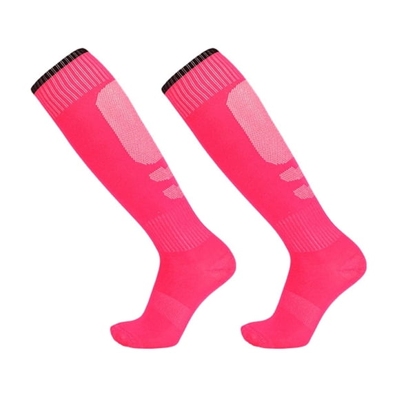FSYBOA Boys Athletic Socks, Knee-High Breathable Basketball Stretch Kids Soccer Socks Watermelon Red Size 5-17T