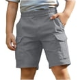thumbnail image 1 of FSYBOA Boys Cargo Shorts, Casual Relaxed Fit Elastic Wasit Above The Knee Kids Summer Shorts Gray Size 5-6 T, 1 of 6