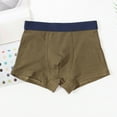 thumbnail image 1 of FSYBOA Boys Cotton Boxer Briefs, Casual Soft Stretch Comfort Kids Underwear Army Green Size 6-7T, 1 of 3