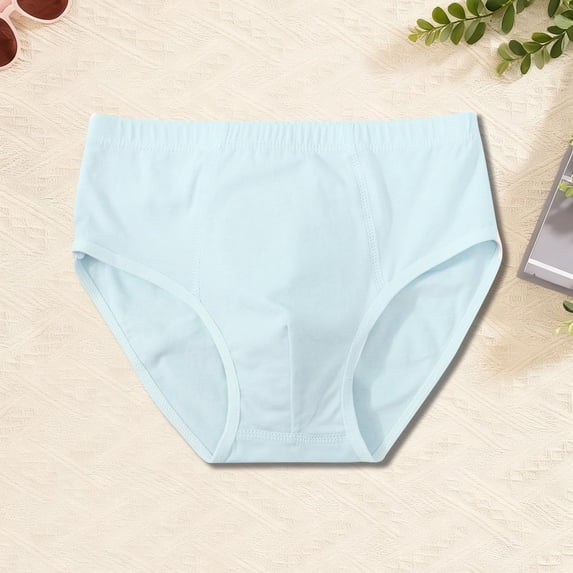 FSYBOA Boys Cotton Briefs, Breathable Casual Stretch Comfort Kids Underwear Light Blue Size 1-3T
