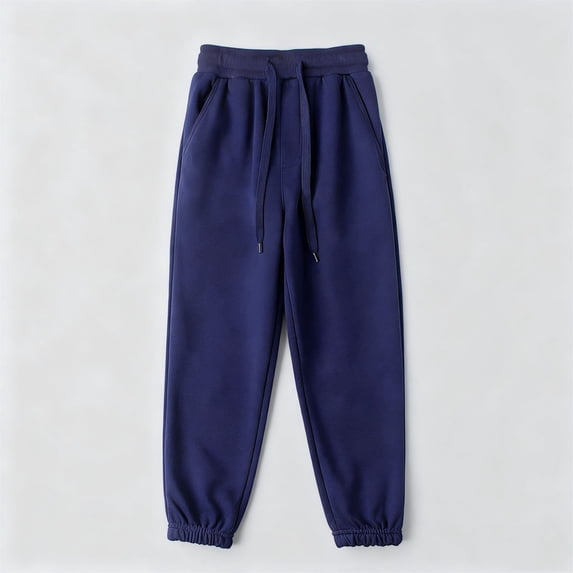 FSYBOA Boys Cotton Jogger Sweatpants Size 6,Drawstring Waist Elastic Bottom Sports Casual Fall Pants Dark Blue