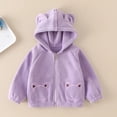 thumbnail image 1 of FSYBOA Boys Fleece Jacket, Long Sleeve Casual Full Zip Fall Hooded Outerwear Purple Size 4-5T, 1 of 9