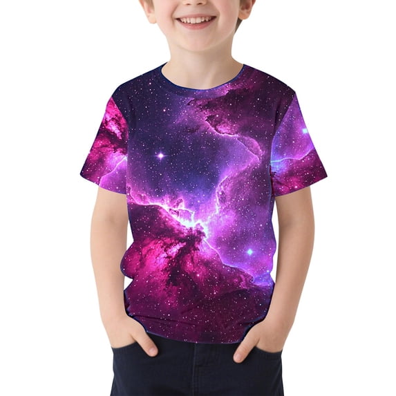 FSYBOA Boys Graphic T-shirts, Casual Pullover Shorts Sleeves Crew Neck Summer Tees Multicolor Size 14-16 T