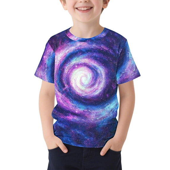 FSYBOA Boys Graphic Tees, Shorts Sleeves Crew Neck School Summer Kids T-shirts Multicolor Size 14-15T