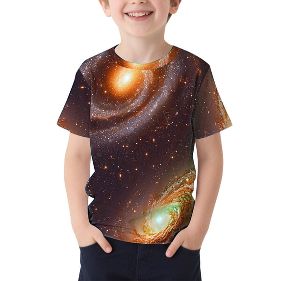 FSYBOA Boys Graphic Tees, Shorts Sleeves Crew Neck Soft Summer Kids T-shirts Multicolor Size 3-4 T