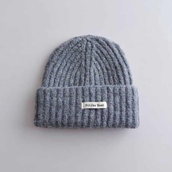 FSYBOA Boys Knit Beanie Hats, Soft Breathable Warm Stretchy Winter Headwear Gray Size 0-15T