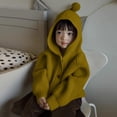 thumbnail image 1 of FSYBOA Boys Knit Sweaters, Hooded Long Sleeve Button Casual Kids Falll Cardigan Yellow Size 11-12T, 1 of 3