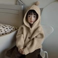 thumbnail image 1 of FSYBOA Boys Knit Sweaters Size 10-12T, Casual Long Sleeve Hooded Button Kids Falll Cardigan Beige, 1 of 3