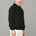 thumbnail image 1 of FSYBOA Boys Knit Sweaters Size 8T, Pullover Warm Long Sleeve Collared Kids Fall Tops Black, 1 of 6