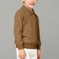 thumbnail image 1 of FSYBOA Boys Knit Sweaters, Warm Collared Long Sleeve Pullover Kids Fall Tops Khaki Size 3-4T, 1 of 6