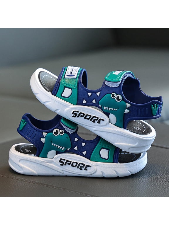 Boys Sandals, Non-Slip Casual Open Toe Outdoors Summer Shoes Green Size 7(Toddler)