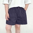 thumbnail image 1 of FSYBOA Boys Shorts with Pocket, Above the Knee Solid Color Elastic Waist Casual Kids Summer Shorts Navy Size 14-16T, 1 of 6