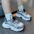thumbnail image 1 of FSYBOA Boys Sneakers, Breathable Rotating Buckle Fashion Soft Soled Kids Running Shoes Silver Size 10(Little Kids), 1 of 9