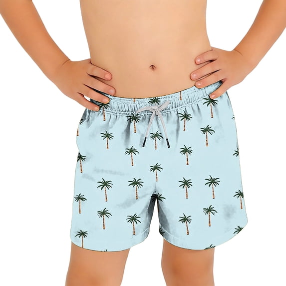FSYBOA Boys Swim Trunks, Fashion Quick Dry Elastic Waist Above the Knee Kids Beach Shorts Multicolor Size 14-15 T