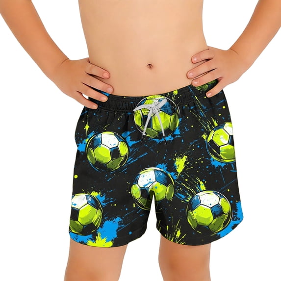 FSYBOA Boys Swim Trunks, Quick Dry Elastic Waist Above the Knee Breathable Kids Beach Shorts Multicolor Size 8 T
