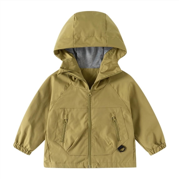 FSYBOA Boys Windbreaker Jackets, Casual Full Zip Running Long Sleeve Hooded Outerwear Green Size 9-10T