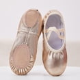 thumbnail image 1 of FSYBOA Girl Ballet Shoes, Solid Color Non Slip Soft Sole Elastic Straps Kids Dance Shoes Rose Gold Size 9(Little Kids), 1 of 7