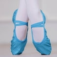 thumbnail image 1 of FSYBOA Girl Dance Shoes, Non Slip Soft Sole Elastic Straps Solid Color Ballet Shoes for Girls Blue Size 4.5T, 1 of 6