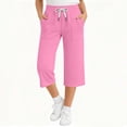 thumbnail image 1 of FSYBOA Girls Capri Pants, Drawstring Casual Relaxed Fit Elastic waist Kids Summer Capris Black Size 5-6T, 1 of 9