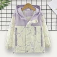 thumbnail image 1 of FSYBOA Girls Casual Jacket, Long Sleeve Hooded Full Zip Loose Fit Fall Outerwear Purple Size 13-14T, 1 of 9