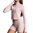 thumbnail image 1 of FSYBOA Girls Casual Jacket Size 14-16T, Loose Fit Running Stand Collar Long Sleeve Fall Outerwear Pink, 1 of 6