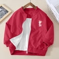 thumbnail image 1 of FSYBOA Girls Casual Jacket, Stand Collar Full Zip Long Sleeve Loose Fit Fall Outerwear Wine Size 7-8T, 1 of 6
