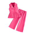 thumbnail image 1 of FSYBOA Girls Casual Outfit Sets, Sleeveless Summer 2 Piece Elastic Waist Kids Clothing sets Hot Pink Size 2-3T, 1 of 5