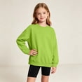 thumbnail image 1 of FSYBOA Girls Cotton Sweatshirts, Long Sleeve Casual Crew Neck Sport Kids Pullover Tops Green Size 8-9T, 1 of 8