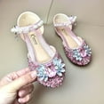 thumbnail image 1 of FSYBOA Girls Dress Shoes, Low Heel Fashion Closed Toe Hook and Loop Strap Kids Princess Shoes Pink Size 5T, 1 of 3