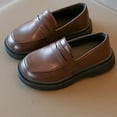 thumbnail image 1 of FSYBOA Girls Dress Shoes, Platform Sole Casual Pull On Solid Color Kids School Uniform Shoes Coffee Size 13(Little Kids), 1 of 6