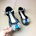 thumbnail image 1 of FSYBOA Girls Dress Shoes Size 4T, Closed Toe Hook and Loop Strap Fashion Low Heel Kids Princess Shoes Black, 1 of 3