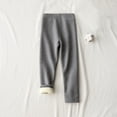 thumbnail image 1 of FSYBOA Girls Fleece Leggings, Casual Stretch Warm Elastic Waist Fall Pants Gray Size 8-9T, 1 of 6