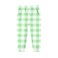 thumbnail image 1 of FSYBOA Girls Fleece Sweatpants, Casual Elastic Bottom Plaid Drawstring Waist Winter Pants Green Size 9-10T, 1 of 3
