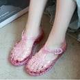 thumbnail image 1 of FSYBOA Girls Jelly Sandals, Casual Adjustable Strap Closed Toe Non-Slip Kids Summer Shoes Pink Size 13 (Little Kid), 1 of 9