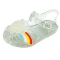 thumbnail image 1 of FSYBOA Girls Jelly Sandals, Closed Toe Non-Slip Adjustable Strap Gifts Kids Summer Shoes White Size 12 (Little Kid), 1 of 9