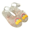 thumbnail image 1 of FSYBOA Girls Jelly Sandals, Non-Slip Cute Closed Toe Adjustable Strap Kids Summer Shoes White Size 12 (Little Kid), 1 of 8