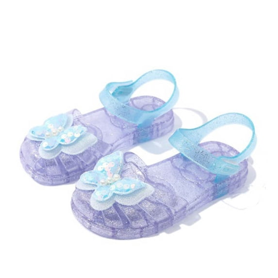 FSYBOA Girls Jelly Sandals, Non-Slip School Casual Closed Toe Summer Shoes Purple Size 2(Littler Kids)