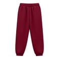 thumbnail image 1 of FSYBOA Girls Jogger Sweatpants, Elastic Waist Elastic Bottom Relaxed Fit Daily Fall Pants Red Size 5-6T, 1 of 6