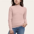 thumbnail image 1 of FSYBOA Girls Knit Sweaters Size 12T, Pullover Long Sleeve Comfortable Mock Neck Kids Fall Tops Pink, 1 of 5