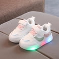 thumbnail image 1 of FSYBOA Girls Light Up Sneakers Size 2T, Flat Sports Breathable Soft Soled Kids Running Shoes Pink, 1 of 4