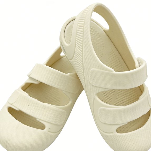FSYBOA Girls Sandals, Casual Non-Slip Closed Toe Beach Kids Summer Shoes White Size 10(Little Kids)