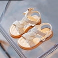 thumbnail image 1 of FSYBOA Girls Sandals, Casual Open Toe Vacation Non-Slip Kids Summer Shoes Beige Size 2.5(Big Kids), 1 of 6
